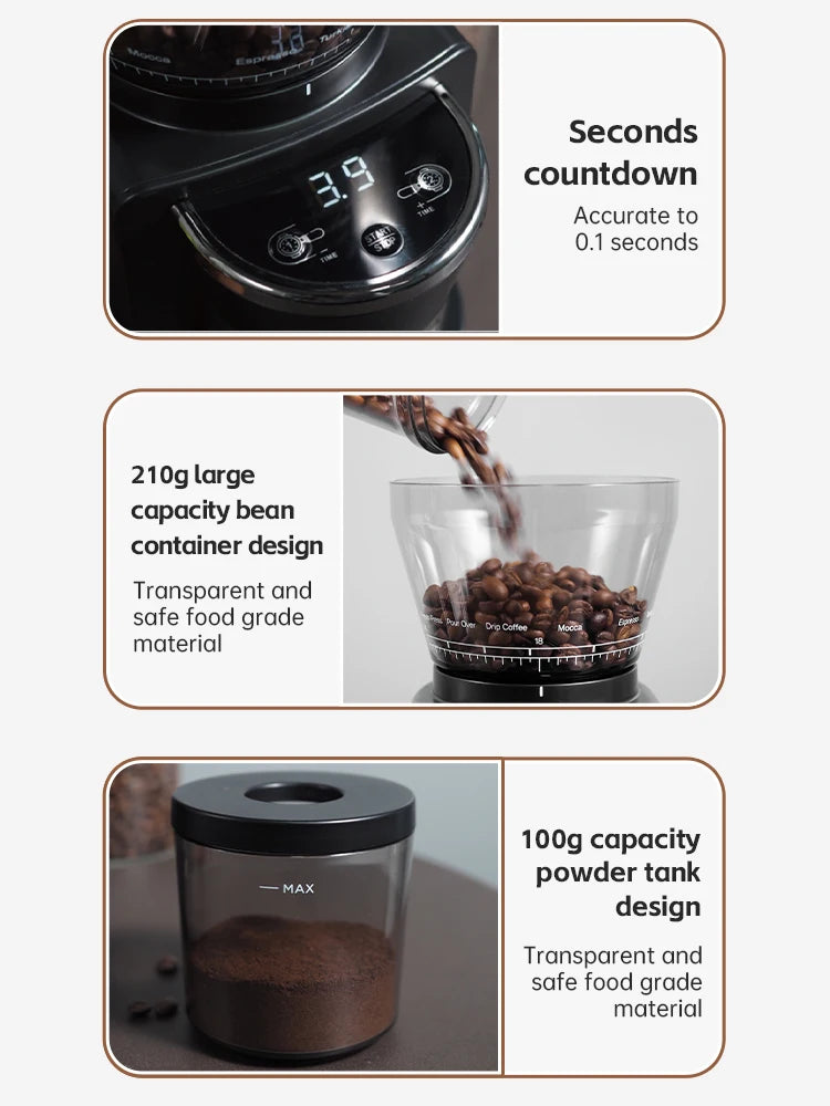 HiBREW Automatic Burr Mill Coffee Grinder - 34 Adjustable Grind Settings for Espresso, Pour Over, and Drip Coffee, Model G3