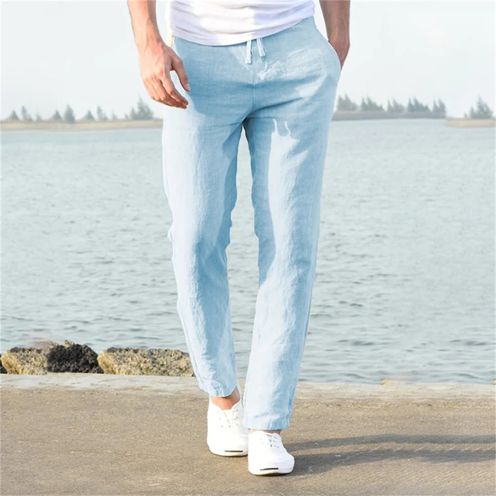 Linen-cotton streetwear pants