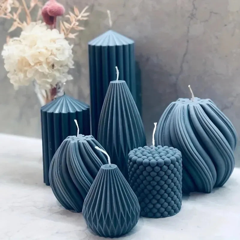 Matriță Silicon 3D cu Spirale - Formă Neregulată pentru Lumânări Aromate, Artă din Clay, Ceară și Turnare Rășină