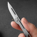 EDC Titanium Folding Knife - Mini Keychain Pocket Knife for Camping, Unboxing & Daily Carry, Ultra-Lightweight Titanium Alloy Blade (3.5")