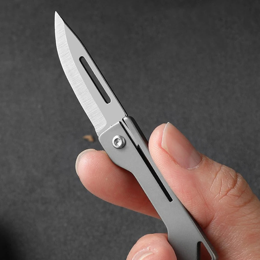EDC Titanium Folding Knife - Mini Keychain Pocket Knife for Camping, Unboxing & Daily Carry, Ultra-Lightweight Titanium Alloy Blade (3.5")