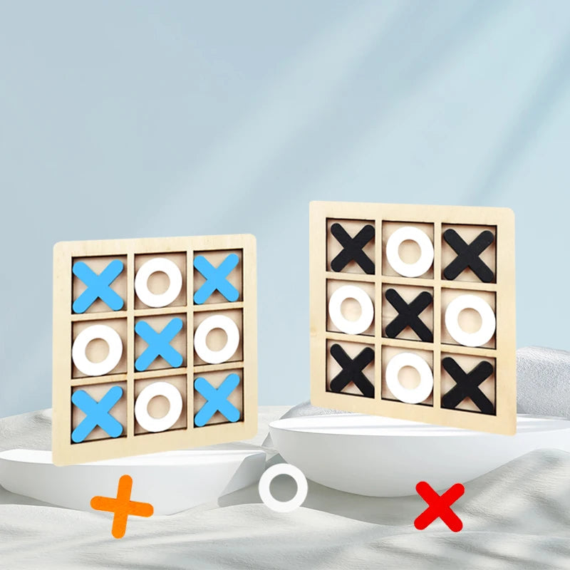 Joc X și 0 din Lemn – Puzzle Educațional pentru Copii și Distracție în Familie - Tic Tac Toe