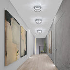 LED Ceiling Light 12W, Crystal Chandelier, Modern Round Design, 6500K (Cool White), Silver