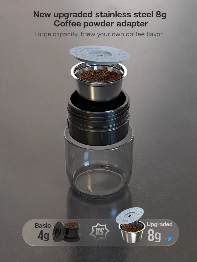 HiBREW Portable Coffee Machine for Car & Home - DC12V Espresso Maker Compatible with Nexpresso & Dolce Pod Capsules, Model H4A W