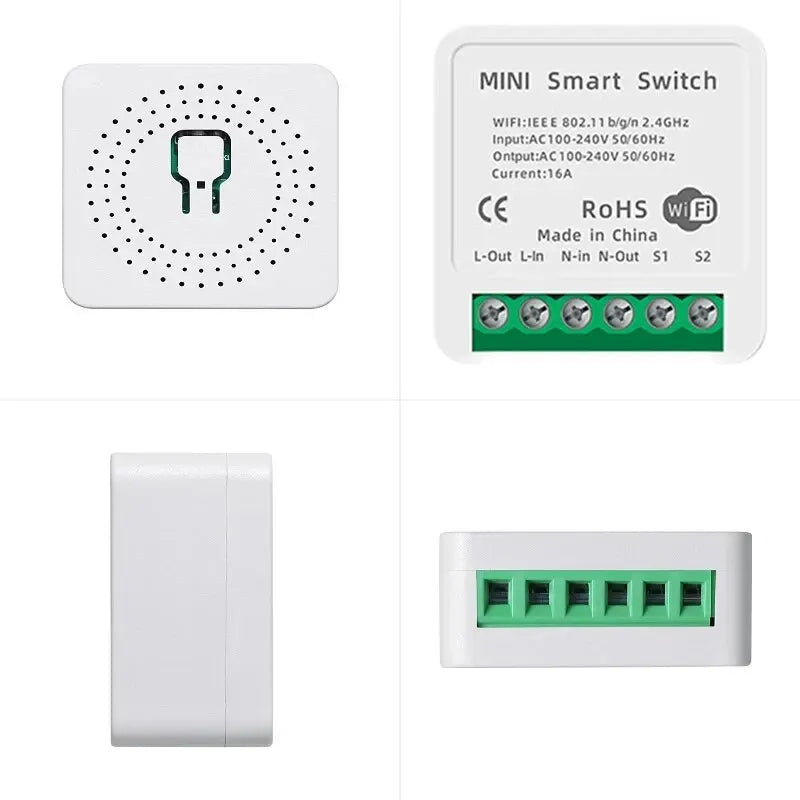 Mini WiFi Smart Switch 16A | Tuya 2-Way DIY Light Control | Alexa & Google Home