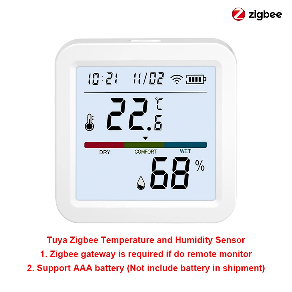 Tuya ZigBee/WiFi Temperature & Humidity Sensor, Home Thermometer